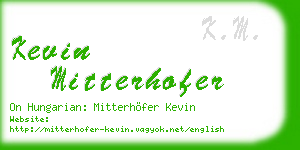 kevin mitterhofer business card