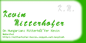 kevin mitterhofer business card